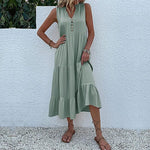 Load image into Gallery viewer, Casual Summer Midi Dress - Sleeveless
