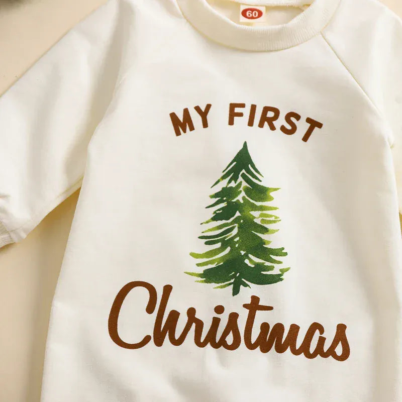 Baby Boy 1st Christmas  Romper with Long Sleeve