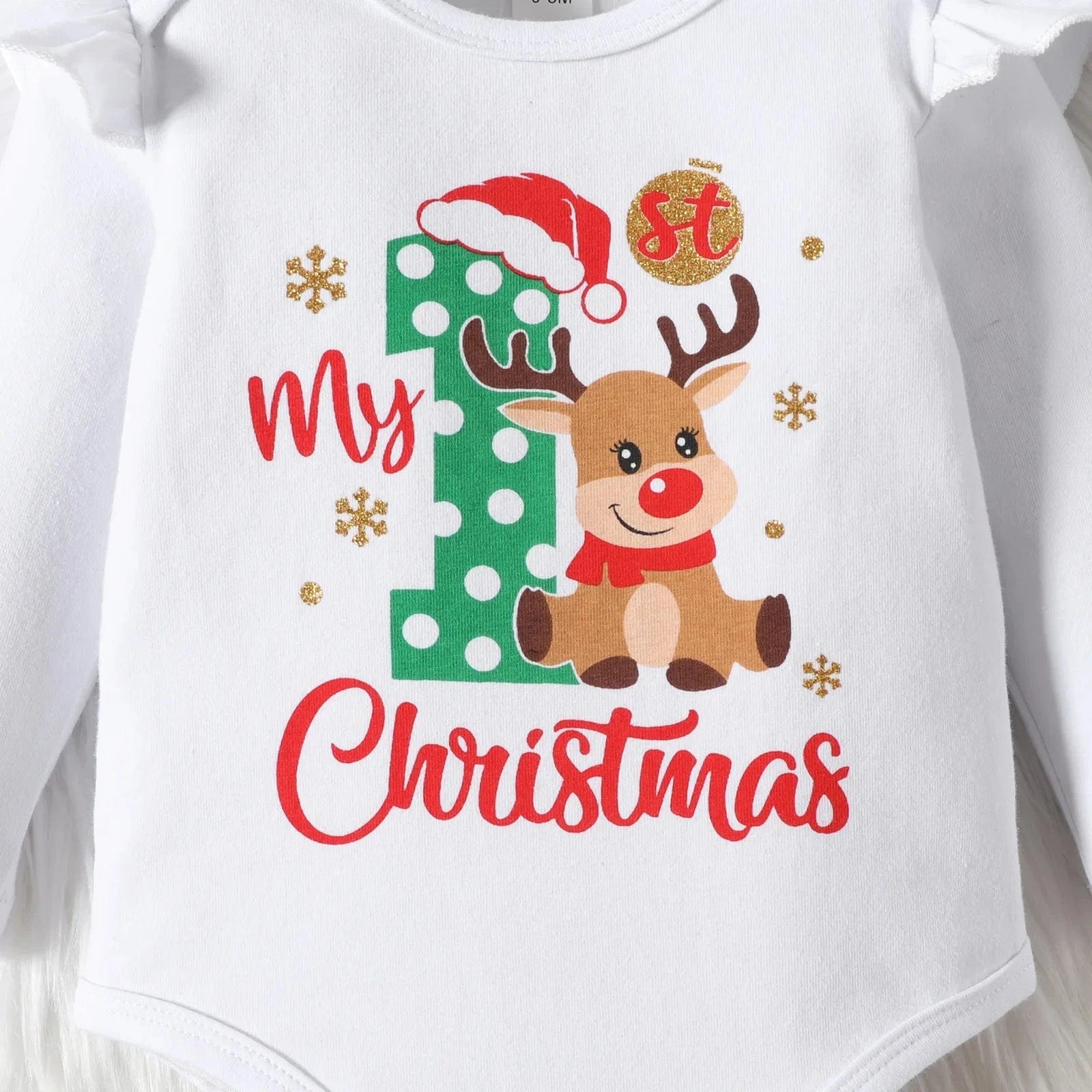 My First Christmas Baby Girl 4pcs Christmas Outfit