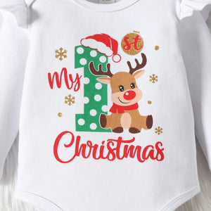 My First Christmas Baby Girl 4pcs Christmas Outfit