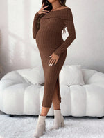 Load image into Gallery viewer, Long Sleeve, Off the shoulder Maternity Knit Sweater Dresses
