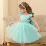 Load image into Gallery viewer, Flower Girl - Tulle Dress with Bow Great for weddings
