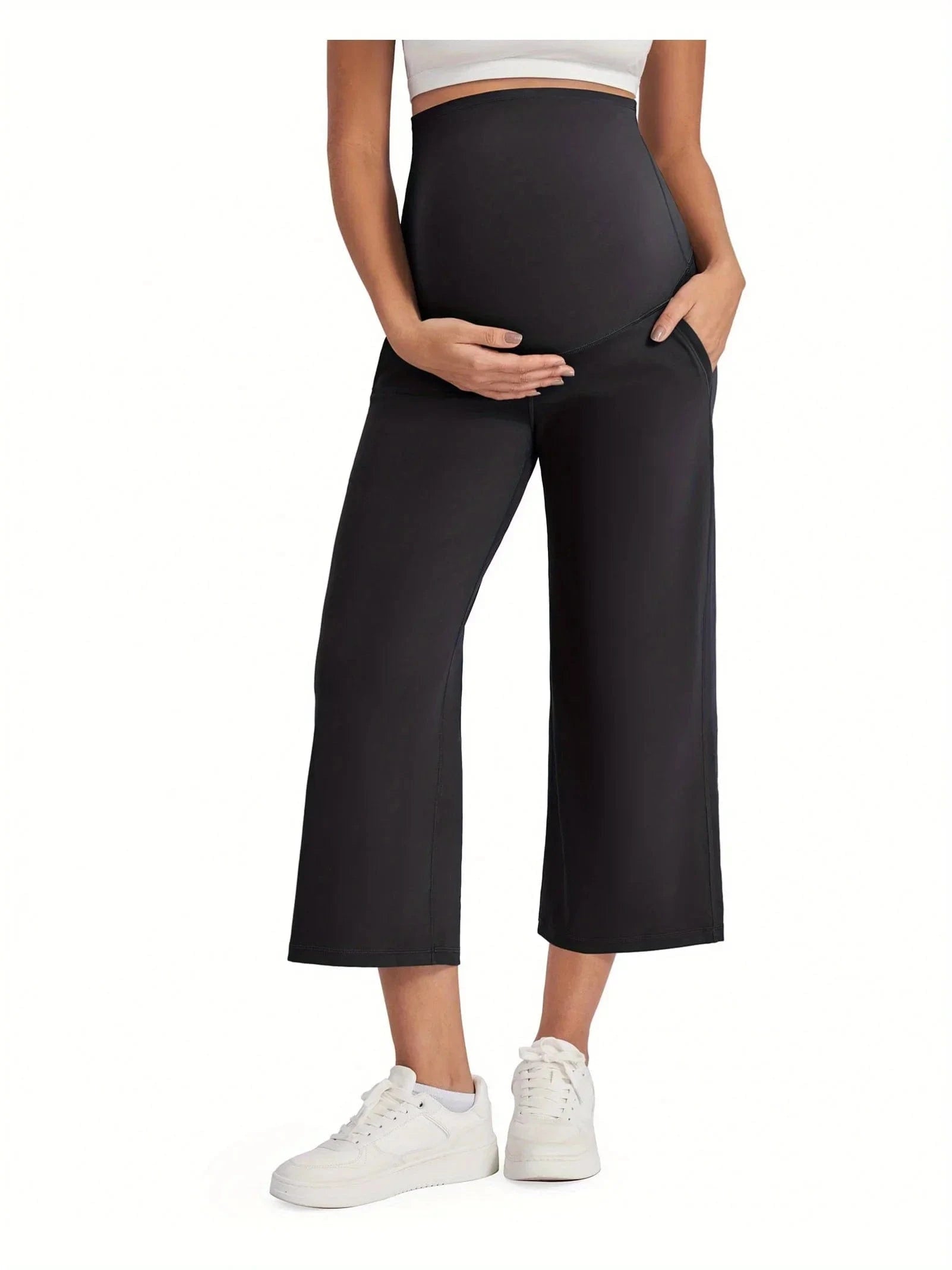 Maternity Pants, Yoga Straight Pants with Pockets