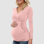 Load image into Gallery viewer, Maternity Long Sleeve Shirt - V Neck
