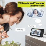 Load image into Gallery viewer, 5 Inch Video Baby Monitor with Camera 360° with Remote Control - Pan-Tilt 2X Zoom Nanny Cam
