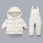 Load image into Gallery viewer, Winter Baby Girl 2PCS Hooded  Girl Down Jacket with Overalls Snowsuit
