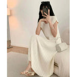 Load image into Gallery viewer, Maternity Knitted Dress with Short Sleeve and V-neck
