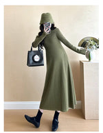 Load image into Gallery viewer, Autumn/winter Maternity Knitted Dress with Long Sleeve and Turtle Neck and High Waist
