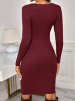 Load image into Gallery viewer, Knit Maternity Dress -  Long Sleeve  with Cinched Waist
