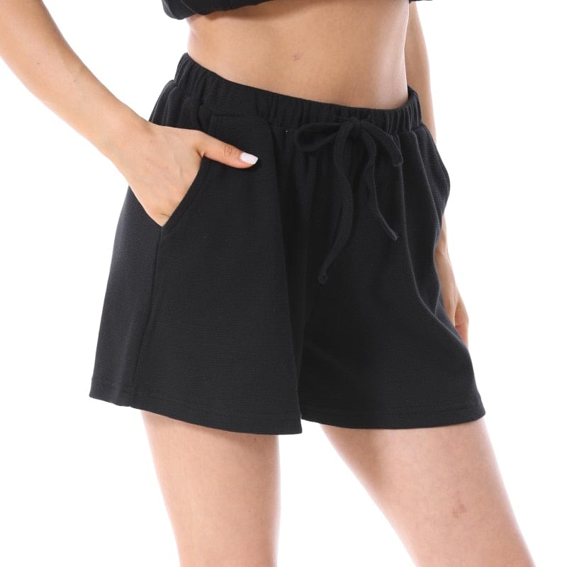 Maternity Jogger Shorts - Soft Cotton Waffle Fabric with a Loose