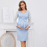 Load image into Gallery viewer, Flower Sleeved Maternity Dresses - Perfect For Photo Shoot or Shower
