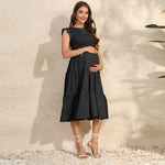 Load image into Gallery viewer, Maternity Pleated Dress = Chiffon

