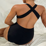 Load image into Gallery viewer, Maternity Open Back One-Piece Swimsuit
