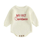 Load image into Gallery viewer, Baby Boy or Girl Sweater Knit Rompers - 1st Christmas Long Sleeve Jumpsuits for Newborn Baby Clothes
