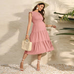 Load image into Gallery viewer, Maternity Pleated Dress = Chiffon

