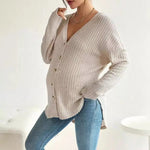 Load image into Gallery viewer, Maternity Casual Thin Knitted Cardigan with V Neck and Buttons
