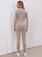 Load image into Gallery viewer, Maternity Split Hem Top &amp; Adjustable Elastic Waist Pants  - Two piece set
