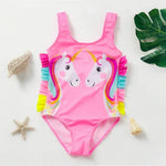 Load image into Gallery viewer, Toddler Girls Swimsuit - One-Piece Mermaid with Fish Scale Design  - 2, 3, 4, 5, 6, 7, 8, Years
