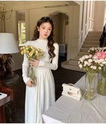 Load image into Gallery viewer, Maternity Dress Long with Long Sleeve with a Turtleneck
