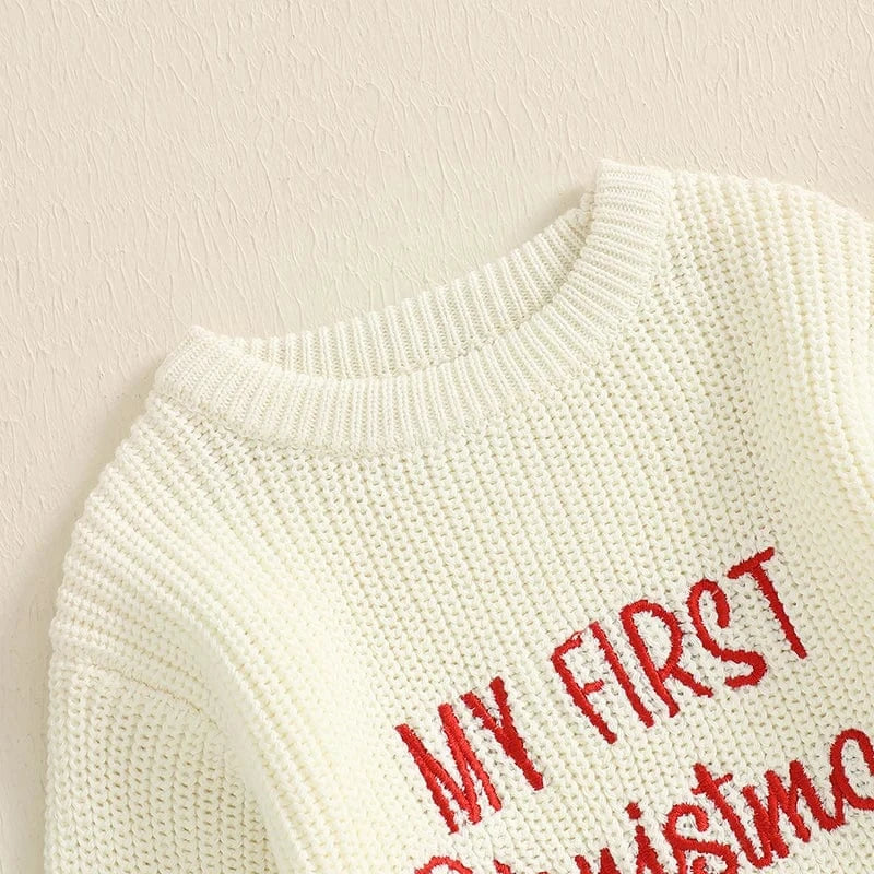 Baby Boy or Girl Sweater Knit Rompers - 1st Christmas Long Sleeve Jumpsuits for Newborn Baby Clothes