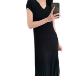 Load image into Gallery viewer, Maternity Knitted Dress with Short Sleeve and V-neck
