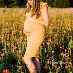 Load image into Gallery viewer, Maternity Summer Dresses Ruched Side with Capped Sleeves
