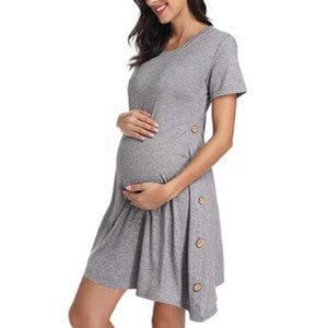 New Maternity Short Sleeve Dress with Button on the Side
