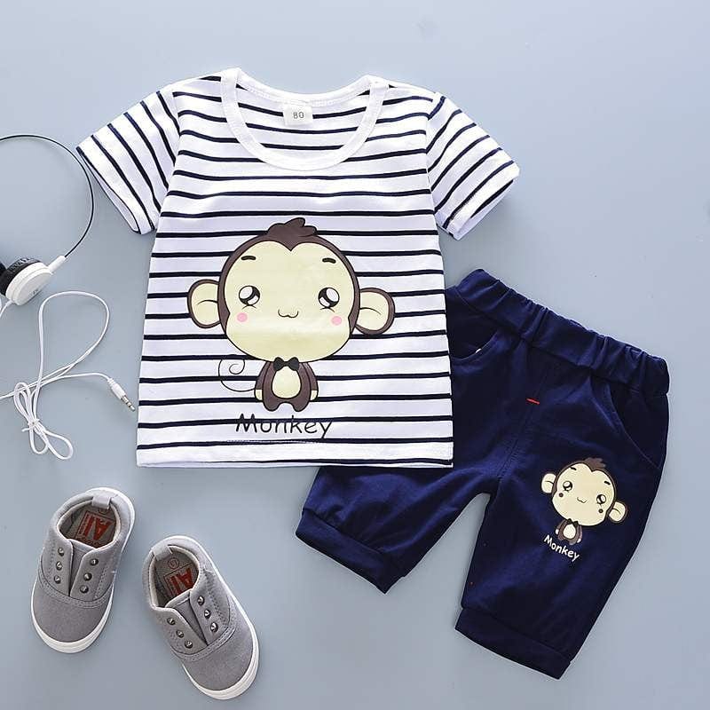 "Baby Boy Short Sleeved Summer Suit: Quality Apparel for a Stylish Baby