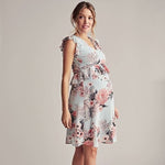 Load image into Gallery viewer, Introducing our exquisite Summer Women Maternity Sundress: The Perfect Choice for Your Baby Shower or Photoshoot!
