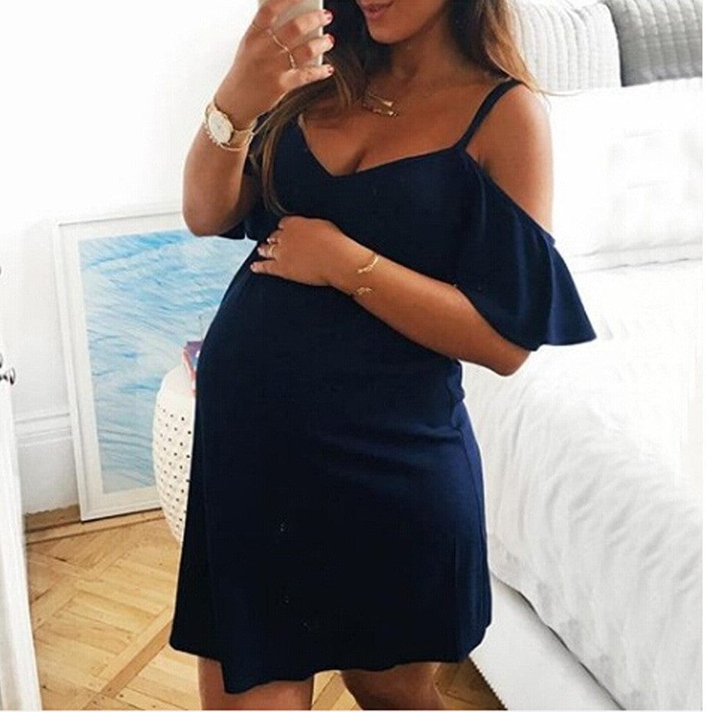Women Maternity Perfection: Solid Dresses for Pregnancy