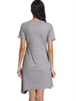 Load image into Gallery viewer, New Maternity Short Sleeve Dress with Button on the Side
