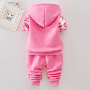 Winter Wonderland Baby Girl's Hooded Coat and Pants Set: Fashionable and Warm Winter Clothes