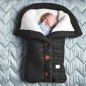 Premium Knitted Button Sleeping Bags for Infants – Winter Warm & Comfortable Swaddle Wrap