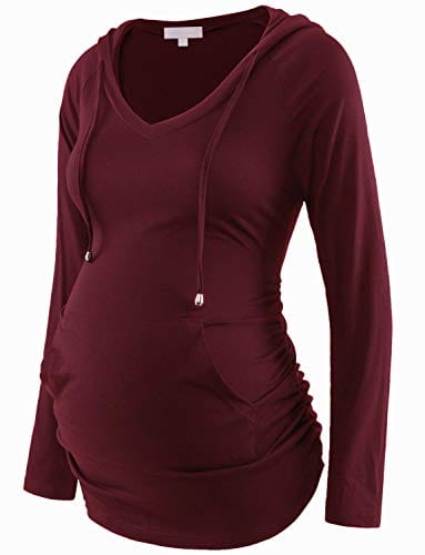 Optimal Comfort Maternity Hoodies with Long Sleeves & Kangaroo Pocket - Expertly