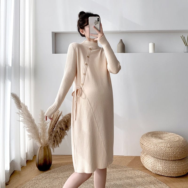 Premium Maternity Knitted Sweater Dress - Designed for Optimum Warmth and Comfort