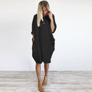 Autumn Long Sleeve Casual Maternity Dress - Perfect for Fall Shoots and Maternity Wardrobes