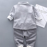 Load image into Gallery viewer, Stylish Baby Boy Gentleman Suit Set with Long Sleeve Shirt, Tie, and Pants
