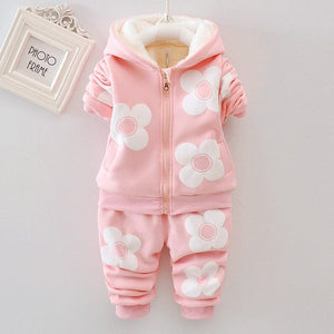 Winter Wonderland Baby Girl's Hooded Coat and Pants Set: Fashionable and Warm Winter Clothes