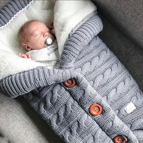 Premium Winter Warm Knitted Button Sleeping Bags for Infants - Comfortable Swaddle Wrap for Optimal Baby Gear