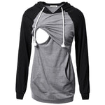 Load image into Gallery viewer, Maternity Long-Sleeved Hooded Nursing Sweatshirt for Ultimate Comfort: A Must-Have
