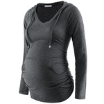 Load image into Gallery viewer, Optimal Comfort Maternity Hoodies with Long Sleeves &amp; Kangaroo Pocket - Expertly
