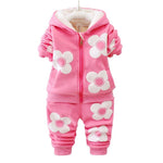 Load image into Gallery viewer, Winter Wonderland Baby Girl&#39;s Hooded Coat and Pants Set: Fashionable and Warm Winter Clothes
