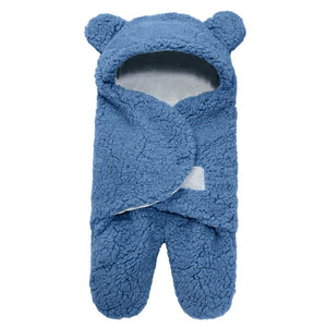 "Adorable Newborn Baby Plush Swaddle Wrap - Soft and Comfortable Fl