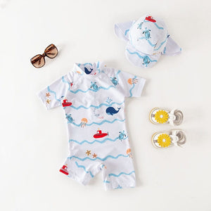 Baby Swimwear and Cap for Delicate Skin Protection - Boy & Girl