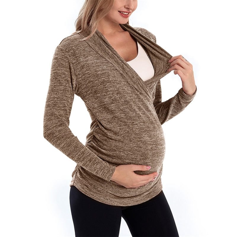 Ultimate Comfort and Style: Expertly Crafted Maternity Nursing Long Sleeve Sweater
