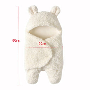 "Adorable Newborn Baby Plush Swaddle Wrap - Soft and Comfortable Fl