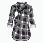 Load image into Gallery viewer, Ultimate Convenience: Expertly-Designed Nursing Shirt with Long Sleeves &amp; Stripes for
