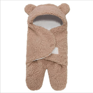 "Adorable Newborn Baby Plush Swaddle Wrap - Soft and Comfortable Fl