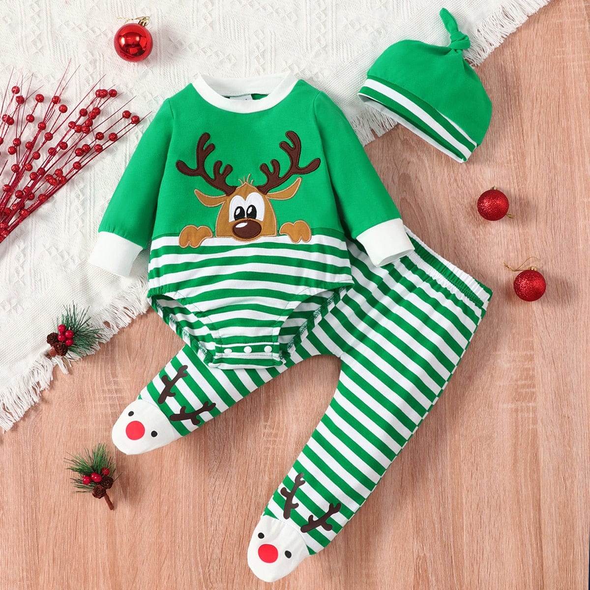 Ultimate Festive Style: My First Christmas Baby Onesie and Matching Pants Set - Perfect