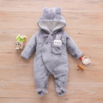 Load image into Gallery viewer, Winter-Ready Baby Rabbit Jumpsuit - Cozy Fleece Hooded Pattern for Boy &amp; Girls
